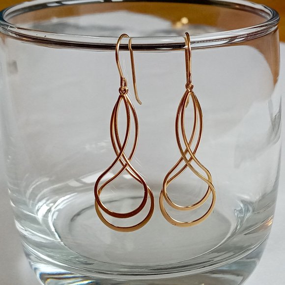 14K Yellow Gold Dangle/Drop Earrings - Picture 3 of 7